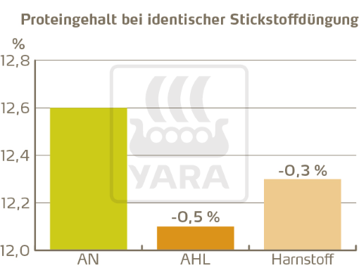 Proteingehalte bei identischer Stickstoffdüngung 