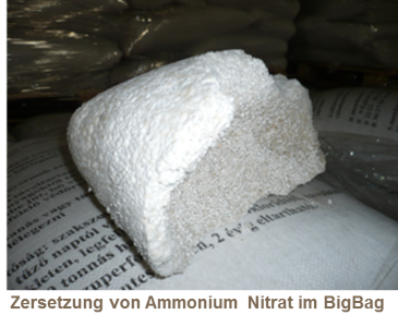 Zersetzung von Ammonium-Nitrat im Big Bag