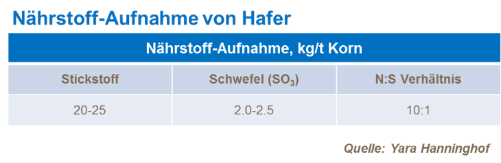Nährstoffaufnahme von Hafer 