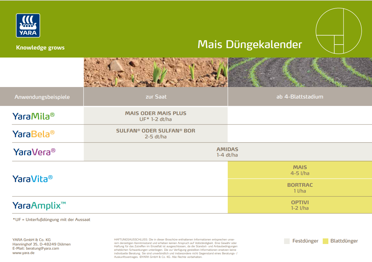 Mais D&uuml;ngekalender