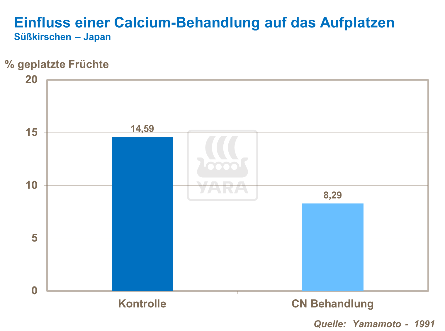 Einfluss einer Calciumdüngugn auf das Aufplatzen (Süßirschen)