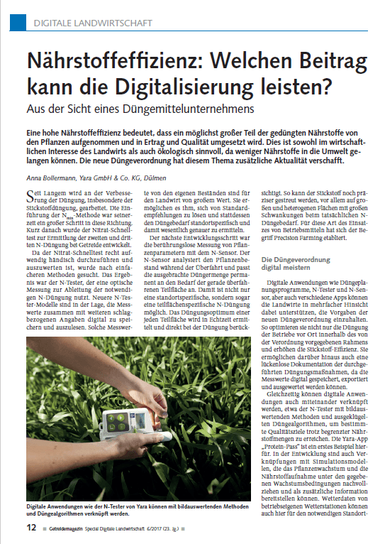 Nährstoffeffizienz: Welchen Beitrag kann die Digitalisierung leisten?